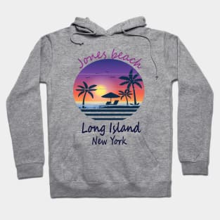 Retro Cool Jones beach long island New York Hoodie